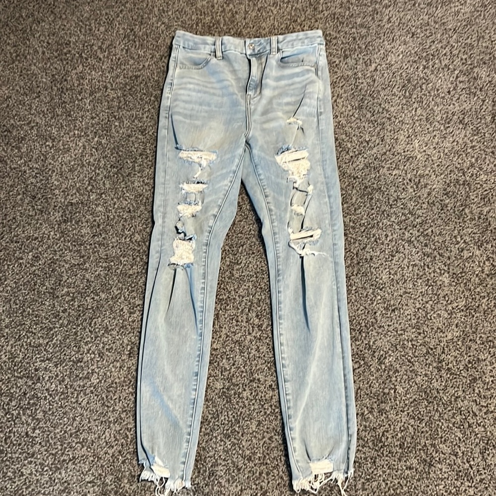 🌸4/$20🌸AEO 360 Next Level Stretch Curvey Highest Rise Jegging Size 10 Long EUC